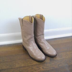 Vintage Justin Roper Pearl Cowgirl Leather Western Boots 5C/6.5W